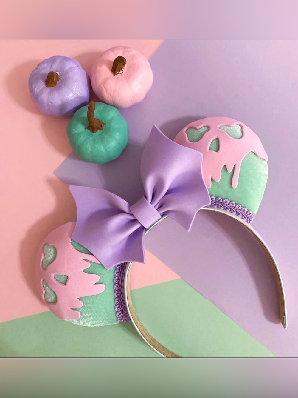 Pastel Poison Apple Mouse Ears Evil Queen Inspired Whimsical Handmade Halloween